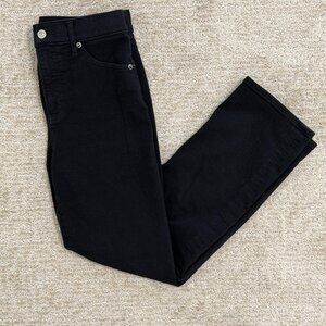 Express High Rise Straight Ankle Black Jeans Size 6L Stretch